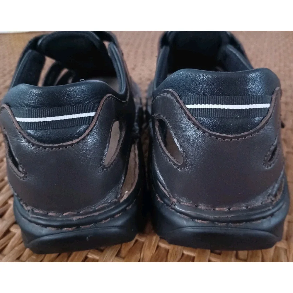 Josef Seibel Mens Leather Fisherman Sandals Dark Brown Closed Toe‎ EU 42 US 9